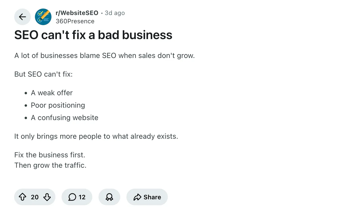 SEO แก้ธุรกิจที่ไม่ดีไม่ได้: ทำไม Traffic เยอะขึ้น อาจไม่ช่วยให้ขายดีขึ้น