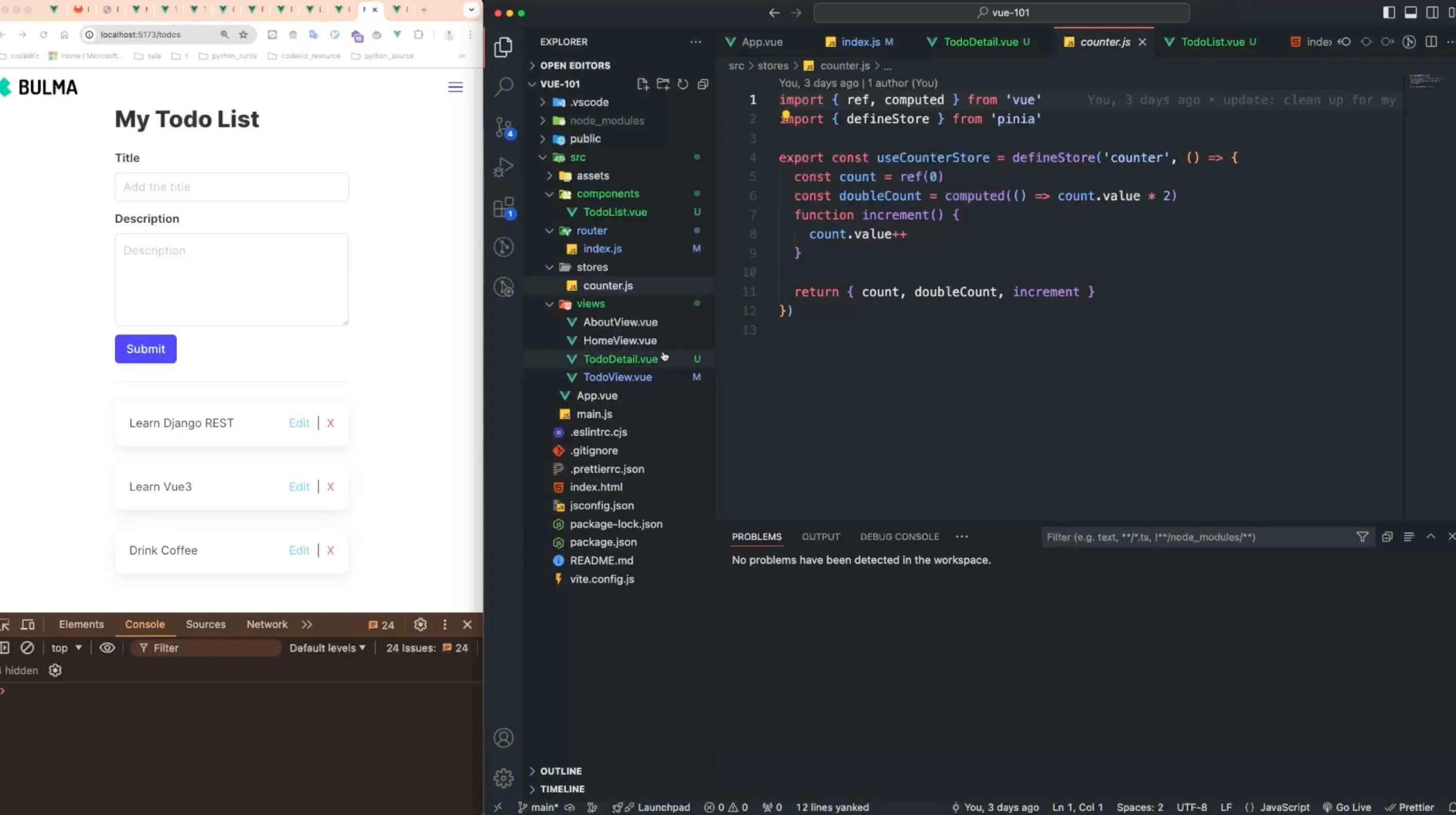 Full Stack Web Development with Python & Vue.js