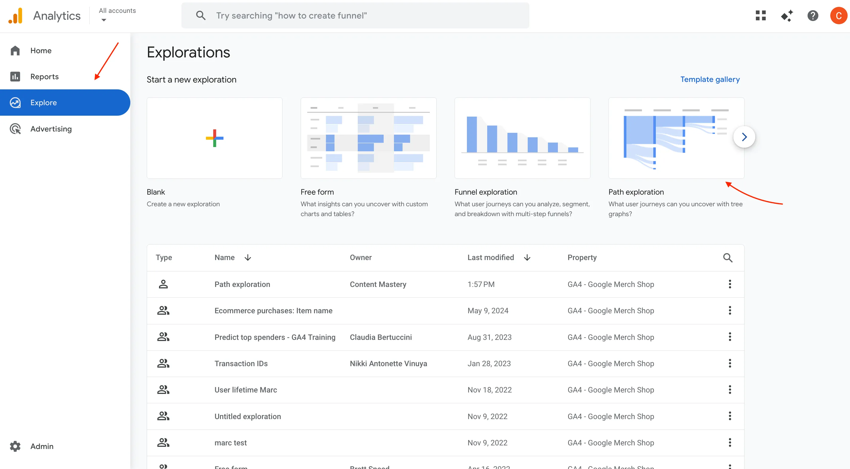 ตัวอย่าง Path Exploration ใน GA4