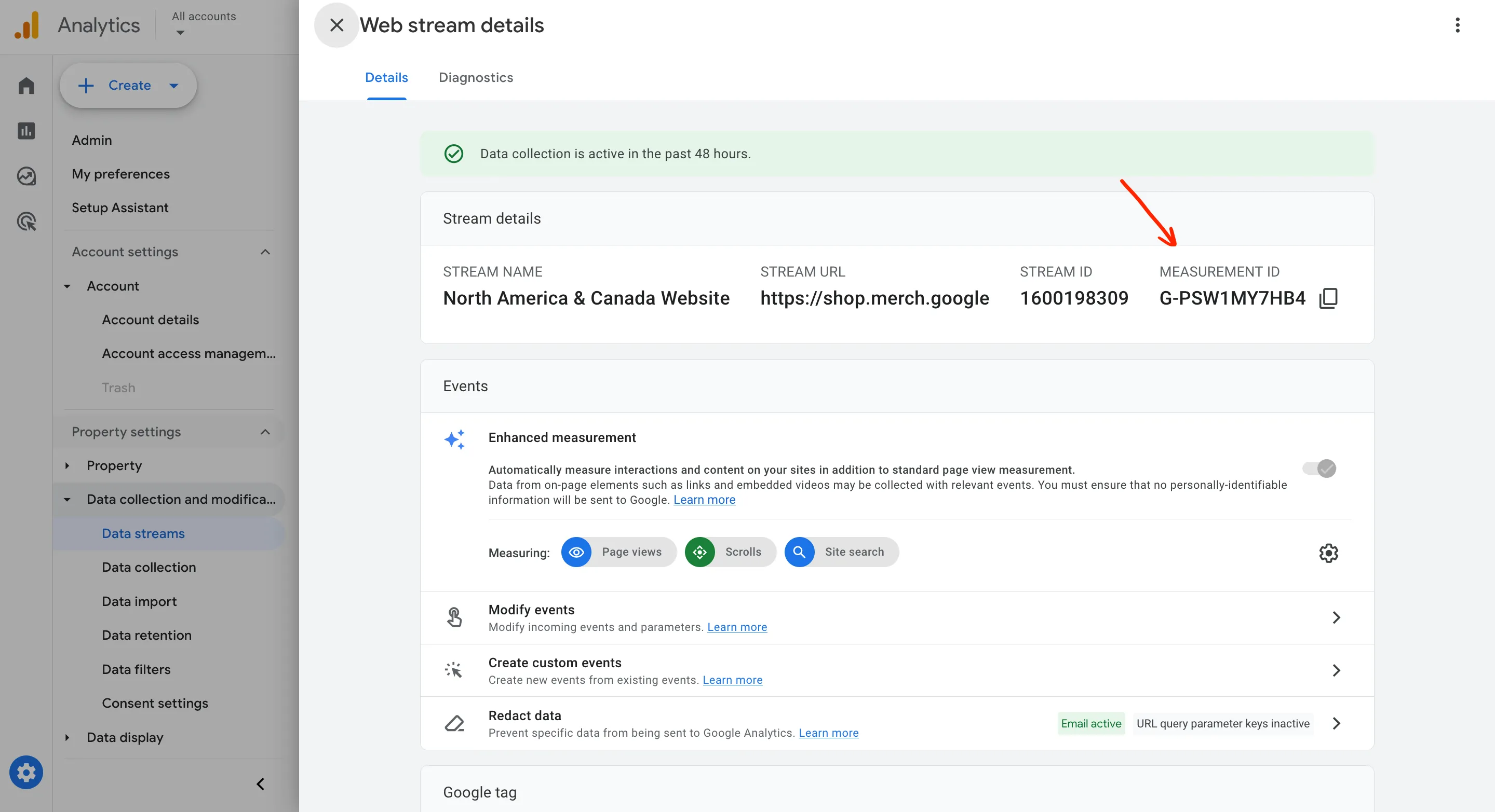 GA4 Measurement ID Location