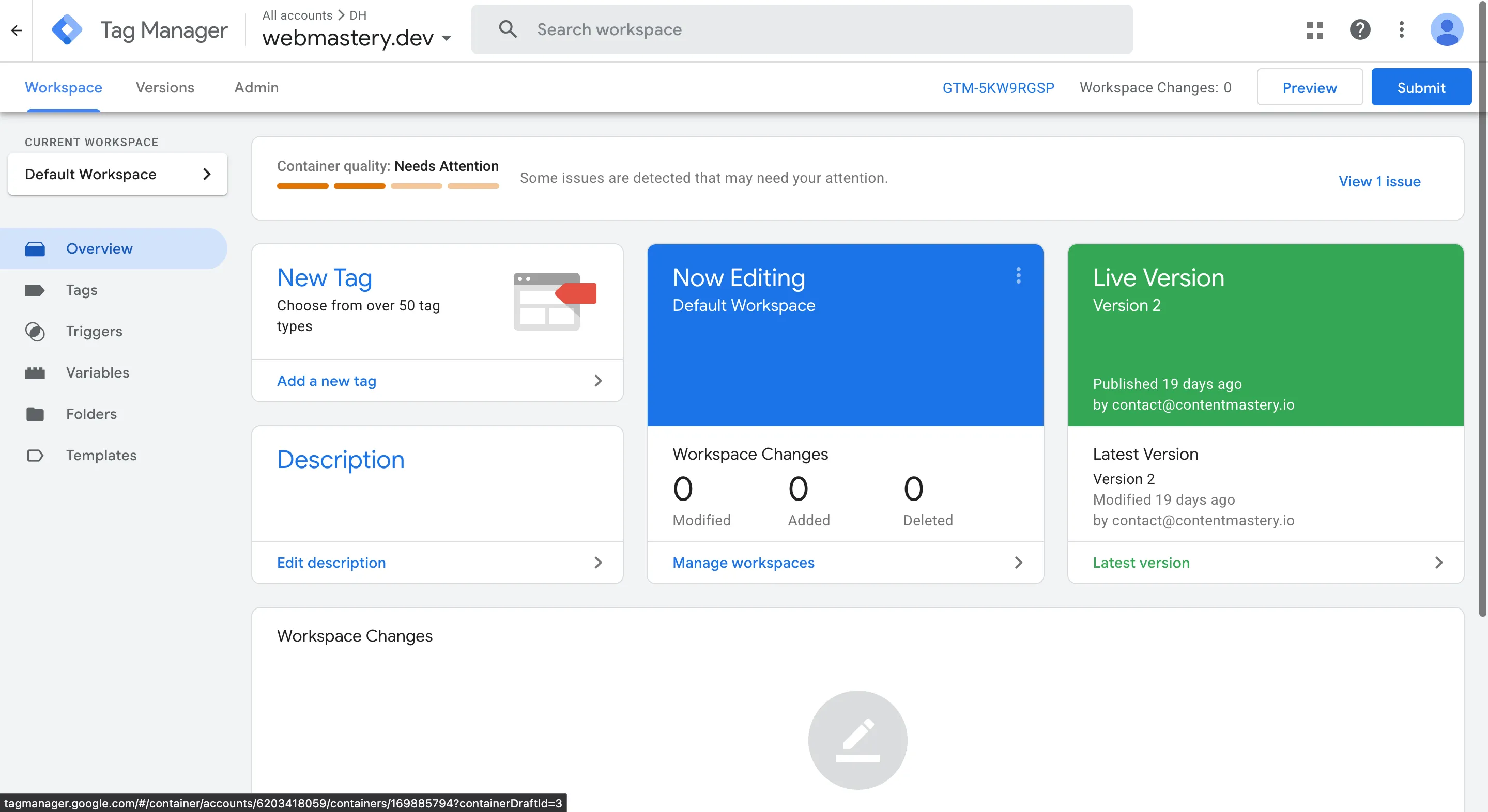 Google Tag Manager Home Page