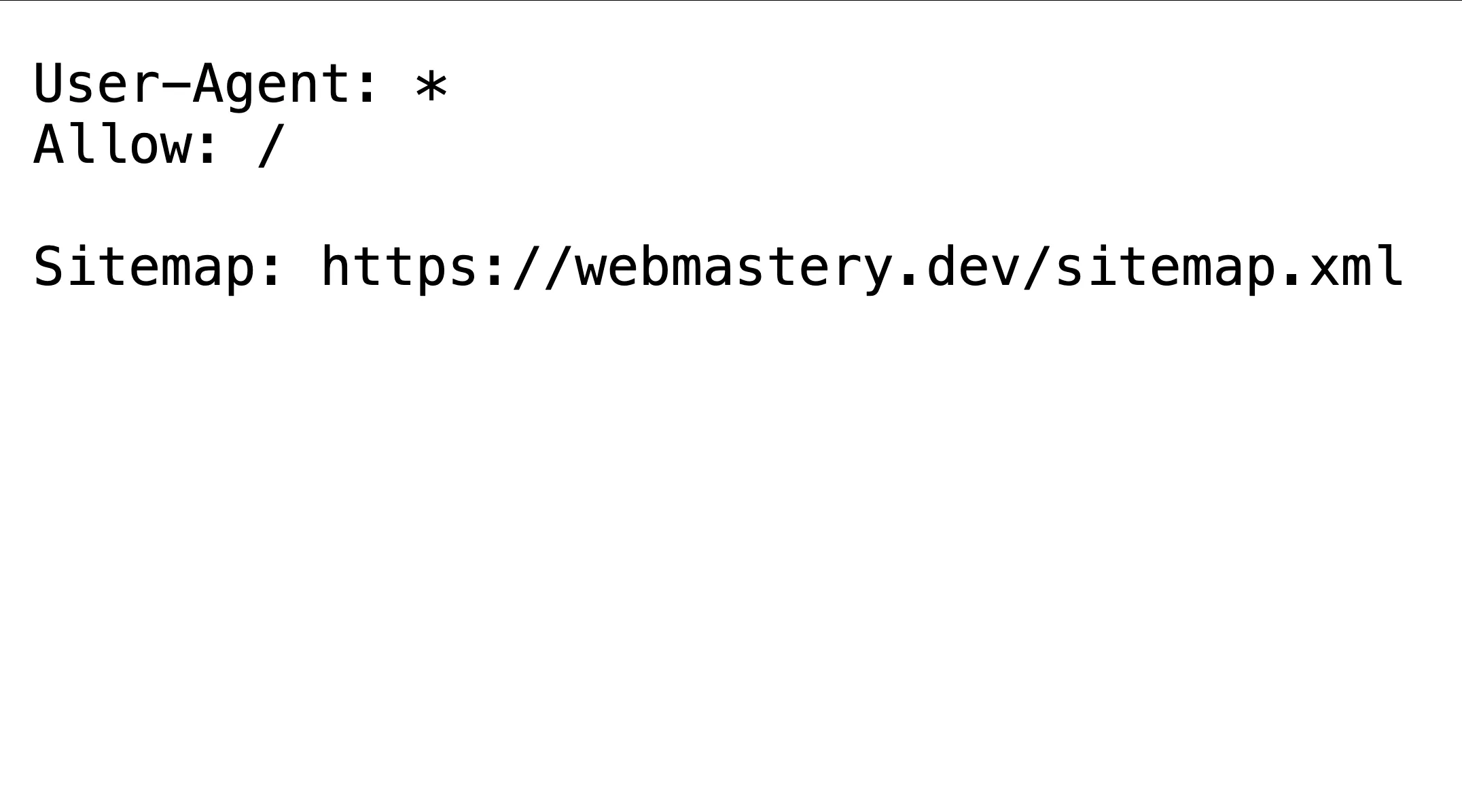 ตัวอย่าง robots.txt (ของ Web Mastery)